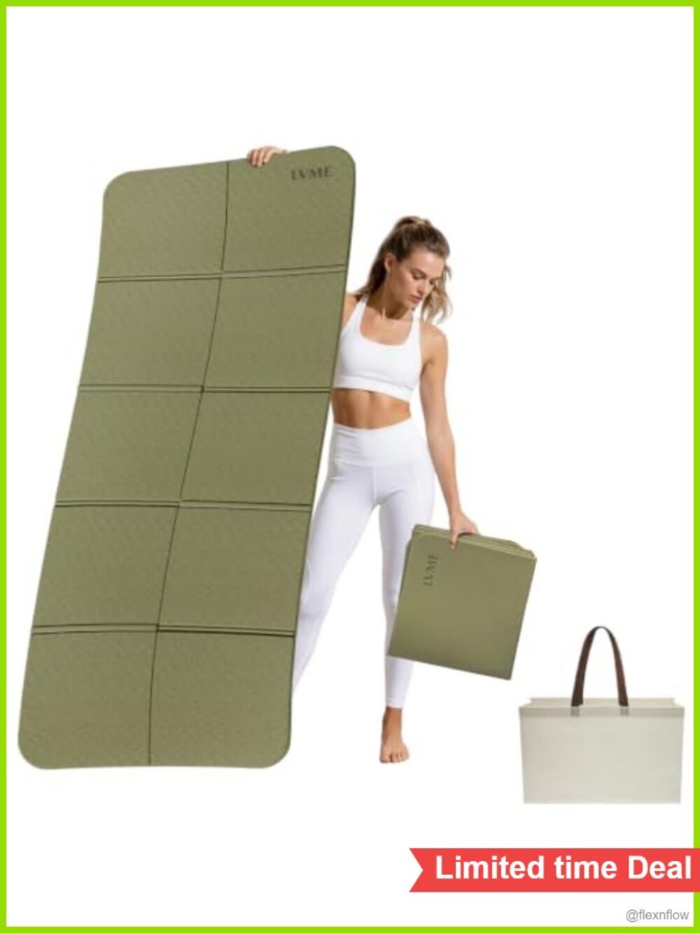 Foldable Yoga Mat Extra Large Travel Mat with Pouch